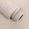 Beige Grasscloth Peel and Stick Wallpaper Textured 15.7in x 590.6in | Faux Linen Wallpaper Peel and Stick Vintage Grasscloth Contact Paper Self Adhesive Removable Contact Paper for Bedroom Vinyl
