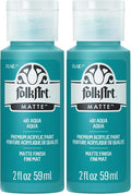 FolkArt Acrylic Paint in Assorted Colors (2 oz), 481, Aqua (Pack of 2)