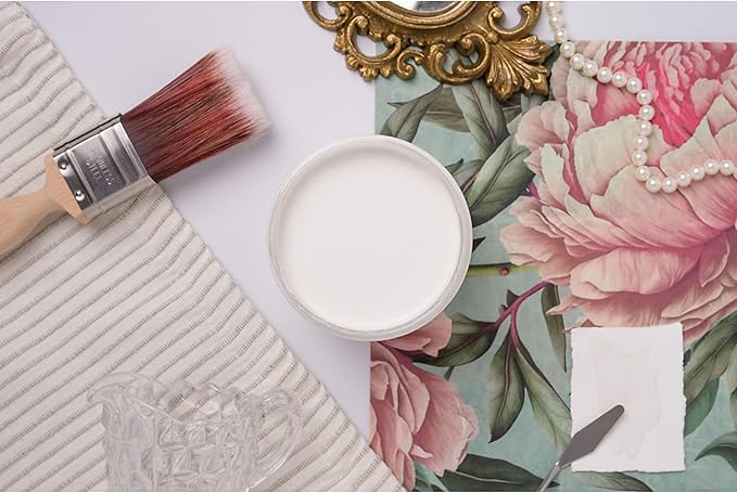 Dixie Belle Silk All-in-One Mineral Paint | Elderflower (16oz) | Warm Creamy White All-in-One Water Based Primer + Topcoat | Durable Furniture Paint | Low Reflective Finish