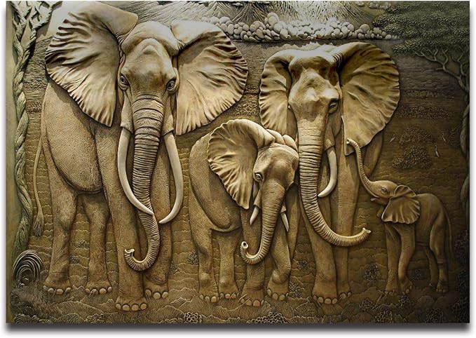 Cliouar-Wall Mural Wallpaper for Bedroom Living Room Wallpaper 3D Wallpaper Decoration Elephant Wallpaper 158" x 110"(Not Peel and Stick)