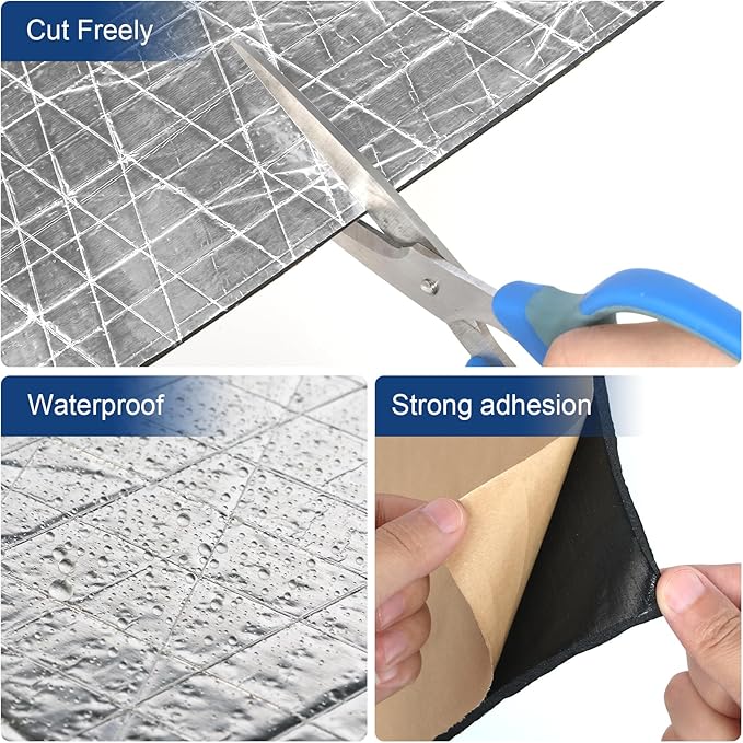 Storystore 8 Pcs 197 mil Thick Car Sound Deadening Mat, 8.6 sqft Sound Deadener Mat Material with Self-Adhesive, Automotive Audio Sound Dampening and Heat Insulation for Truck, Vehicle