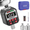 WORKPRO 1/2" Drive Digital Torque Adapter, 7.38-147.5 ft-lb (10-200 Nm), Electronic Torque Wrench Adapter with Buzzer Alert, 1/4" & 3/8" Adapters, Batteries & Case Included