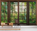 YQWDMX - 3D Green Forest Peel and Stick Wallpaper Window Mural for Bedroom ZY06 M