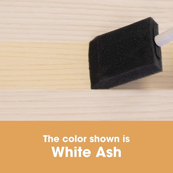 Furniture Clinic Wood Stain | White Ash | Water Based | Fast Drying, Low Odor, & Non-Toxic | for Indoor & Outdoor Furniture and More | Multiple Finishes | (17oz / 500ml)