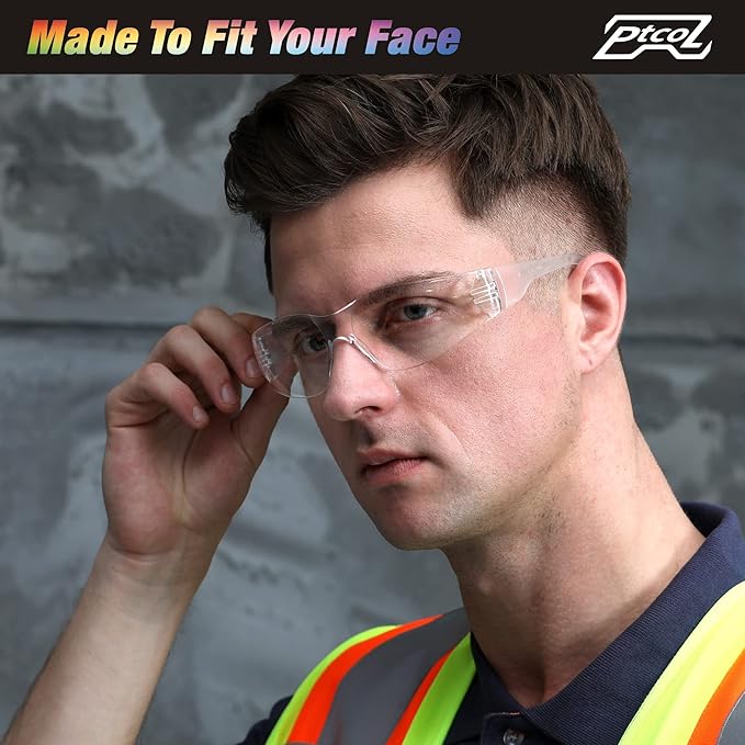 3 Pack Safety Glasses Bulk Pack Crystal Clear Lens Unisex Anti-Scratch Protective Goggles Impact Resistant Eyewear with ANSI Z87.1 Certified for Construction, Shooting and Laboratory