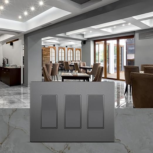 ENERLITES 4-Way Decorator Light Switch, Four Way Paddle Rocker Switch, Gloss Finish, Ground Wire Lead Attached, Residential/Commercial Grade, 15A 120V/277V, UL Listed, 94150-SG, Space Gray