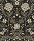 NextWall Honeysuckle Trail Floral Vintage Peel and Stick Wallpaper (Ebony & Pavestone)