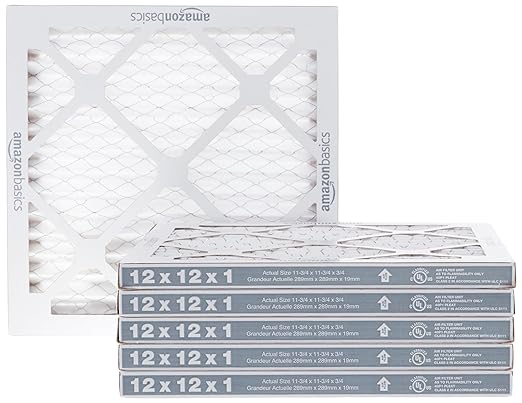 Amazon Basics 12x12x1 Air Filter 6-Pack, MERV 11 AC Furnace Filters, Dust, Pet, Allergy Control, Removes Pollen and Lint (Actual Size: 11.75" x 11.75" x 0.75")