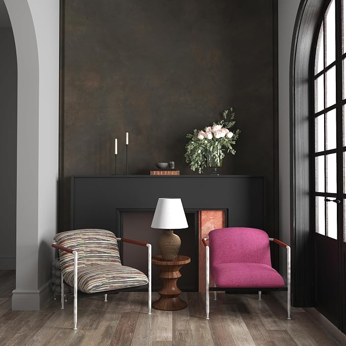JSEVEM 48"×197" Large Size Extra Wide Thick Dark Brown Tan Grey Rusty Concrete Wallpaper Peel and Stick Waterproof Metallic Concrete Contact Paper Vinyl Adhesive Sticker for Bedroom Bathroom Gym Walls