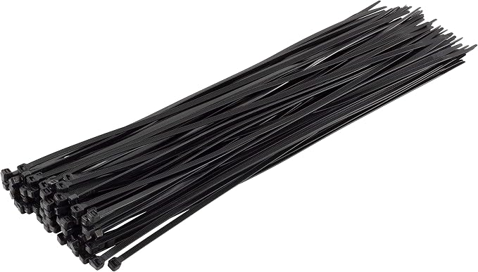 GTSE 14 inch Black Zip Ties, 5,000 Bulk Contractors Pack, 50lb Strength, UV Resistant Long Nylon Cable Ties, Self-Locking 14" Tie Wraps, Full Carton