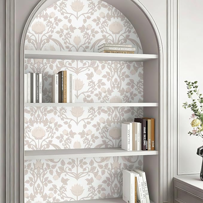 YXTII 17.3"×78.7" Pink Peel and Stick Wallpaper, Floral Wallpaper for Bedroom Bathroom Self Adhesive Removable