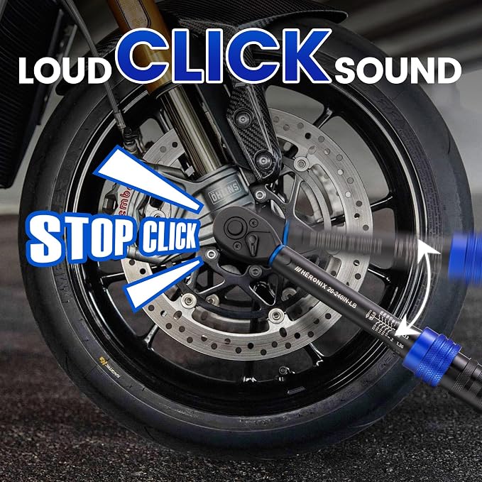 1/4-Inch Drive Click Torque Wrench, 20-240 in.-lb / 2.3-27.1 Nm, Adjustable Dual-Direction 72-Tooth Inch Pound Torque Wrench for Bike, Motorcycle & Small Engine Repair