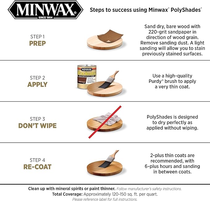 Minwax PolyShades Wood Stain + Polyurethane Finish – Quart, Pecan, Satin (Pack of 2)