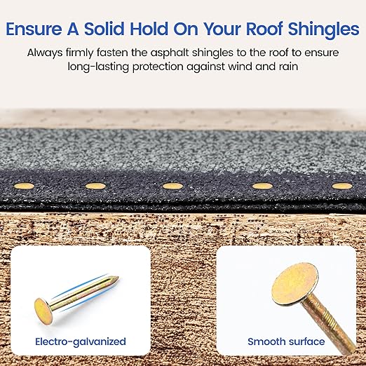 meite 7,200PCS Coil Roofing Nails 1-1/4 Inch Leg for Roofing Nailer Gun, 15 Degree Round Head Wire-Weld Collated Roofing Nails, Smooth Shank Electro Galvanized Nails for Roofs Repair Asphalt Shingles