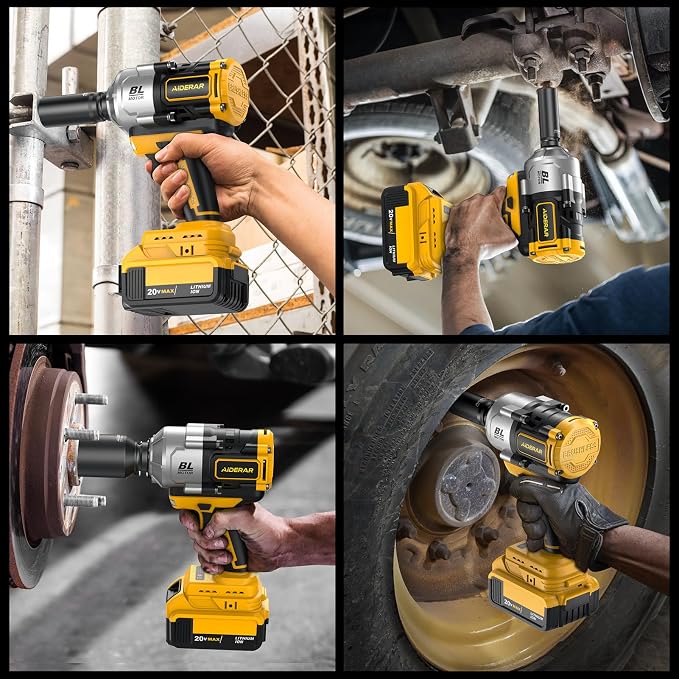 20V Cordless Impact Wrench for DeWalt Battery 1500Nm (1106 Ft-Lbs) | 1/2" Brushless Impact Gun, 3-Speed High Torque Power Tool for Tire Removal, Rusted Bolts, Heavy Equipment(No Battery)