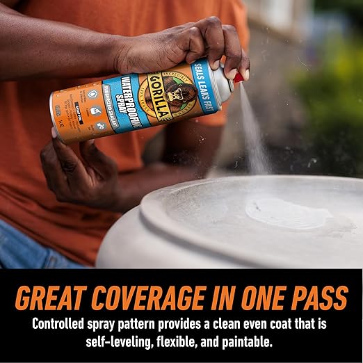 Gorilla Waterproofing Spray, Rubberized Sealant, Clear, 14 Ounce (Pack of 2) - Seals Out Water, Air, and Moisture