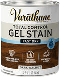 Varathane Total Control Gel Stain | Low Odor Water-Based Formula | Thick Gel Formula for Vertical Surfaces | Ideal for Wood, Metal & Fiberglass | Quart | Dark Walnut
