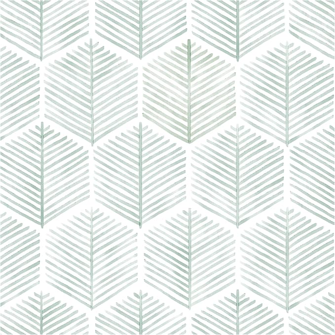 Modern Peel and Stick Wallpaper 17.3''×393'' Geometric Wallpaper Boho Contact Paper Green and White Self-Adhesive Wall Paper Removable Decorative Wallpapers for Bedroom Bathroom Cabinets Decor Vinyl