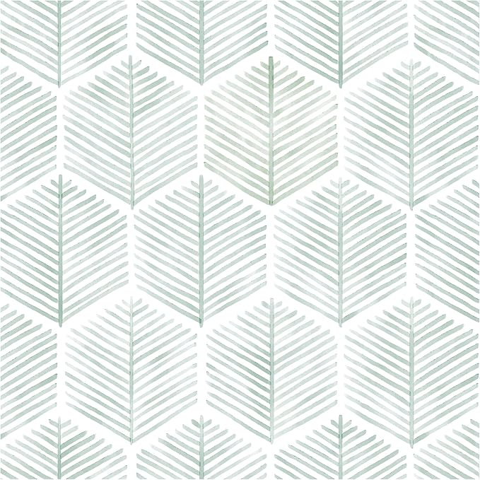 Modern Peel and Stick Wallpaper 17.3''×78.8'' Geometric Wallpaper Boho Contact Paper Green and White Self-Adhesive Wall Paper Removable Decorative Wallpapers for Bedroom Bathroom Cabinets Decor Vinyl