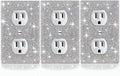 3 PC Shiny Silver Rhinestones Outlet Covers Wall Plates Light Switch Cover Plate Outlet Cover Rhinestones Outlet Plate Decoration Wall Electrical Outlet Cover Plates