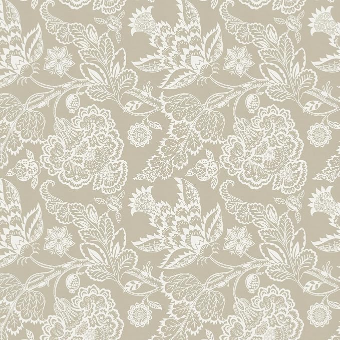 Hopepak Vintage Floral Peel and Stick Wallpaper Botanical Contact Paper Retro Self - Adhesive Removable Waterproof Wall Paper Decor for Bedroom Bathroom Easy DIY Home Upgrade 17.3" x 78.7"