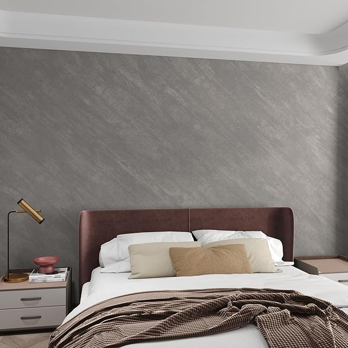 3yecao 31"×1181" Extra Wide Thick Large Size Gray Concrete Wallpaper Peel and Stick Industrial Grey Concrete Cement Contact Paper Matte Textured Wall Sticker for Living Room Bedroom Garage Walls