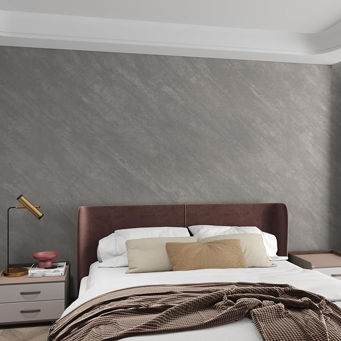 3yecao 16"×1181" Large Size Thick Grey Concrete Wallpaper Peel and Stick 3D Waterproof Gray Concrete Contact Paper Vinyl Matte Textured Cement Wall Stickers for Bedroom Bathroom Office Room Walls