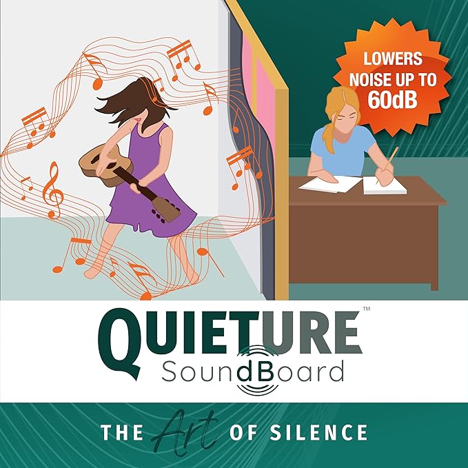 Quieture Soundboard Acoustic Panels Sound Absorbing Fiberboard for Soundproofing & Thermal Insulation Ideal for Walls, Ceilings & Floors - 12 2'x4' Panels, 6mm T (Covers 96 sq ft)