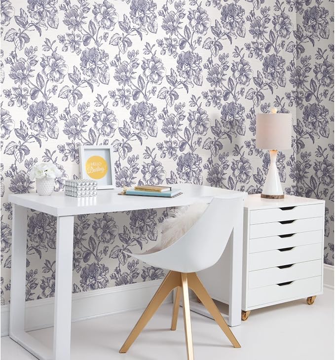 RoomMates Tamara Day RMK12577RL Blue Flower Girl Peel and Stick Wallpaper
