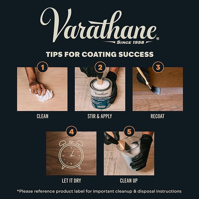 Varathane Water-Based Crystal-Clear Ultimate Polyurethane | Interior Wood Protection | Fast Dry Time | Easy Clean Up | Satin | Quart | 2 Pack