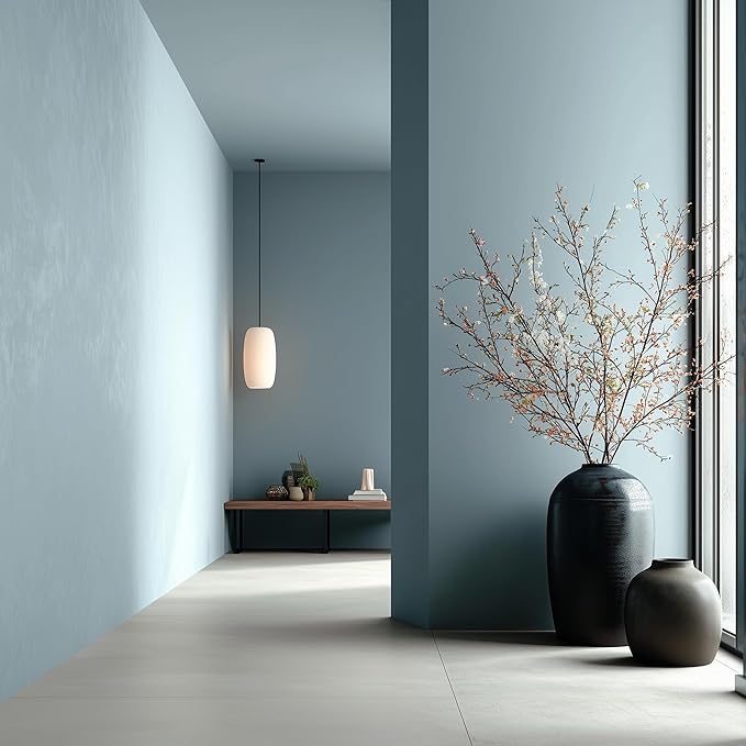 EVOLVE Interior Paint & Primer, Eggshell (Slate Blue), 1 Gallon – One-Coat Coverage, Excellent Hide, Low VOC, Low Odor, Washable Paint for Walls, Doors & Trim