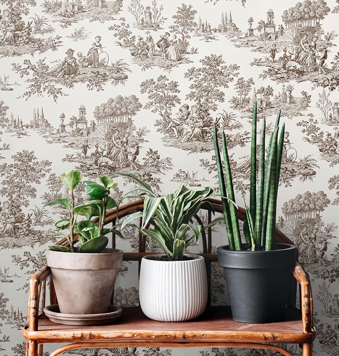 NextWall Chateau Toile Peel and Stick Wallpaper (Sable Brown)