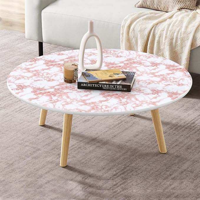 practicalWs White/Pink Marble Contact Paper Granite Peel and Stick Countertops Self-Adhesive Wallpaper Cabinets Drawer Shelf Wall Crafts Wall Paper Decorations 17.7 in x 196.8 in