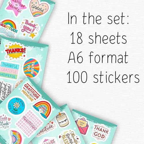100Pcs Gratitude Stickers for Water Bottle, Thankful Sticker – Gratitude Gifts Bulk, Positive Quotes Decals – Gifts for Women & Men
