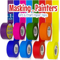 DEART 8X Colored Masking Tape, 33 Ft x 1 inch Colored Painters Tape for Arts & Crafts Labeling or Coding, Craft Supplies Color Tape Rolls, Colorful Masking Craft Tape, Lab Tape