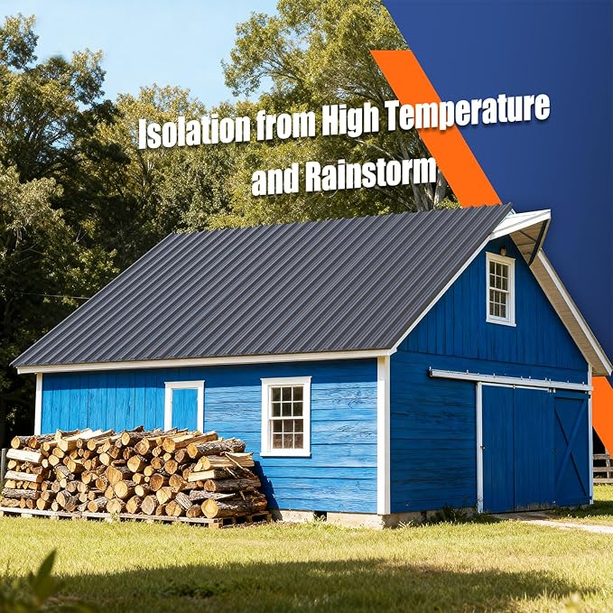 Brakki Metal Roofing Panels 20pcs 111.4 ft², 45.28"L Grey Corrugated Galvanized Steel Roof Panels with Screw, Heavy Duty Metal Siding Suitable for Garages Chicken Coop Sheds Stables Patio