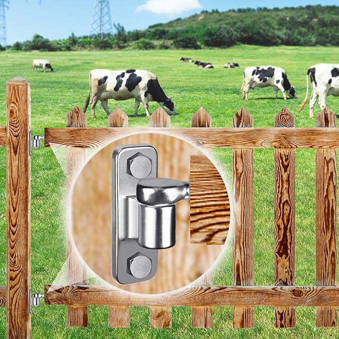 Insaga Heavy Duty Wall Mount Gate Hinge 2-Pack, 304 Stainless Steel One-Piece Cast Hinge for Farm Fence, Wood, Metal Gates, Chain Link Fence Post Hinges fits 5/8" Pin