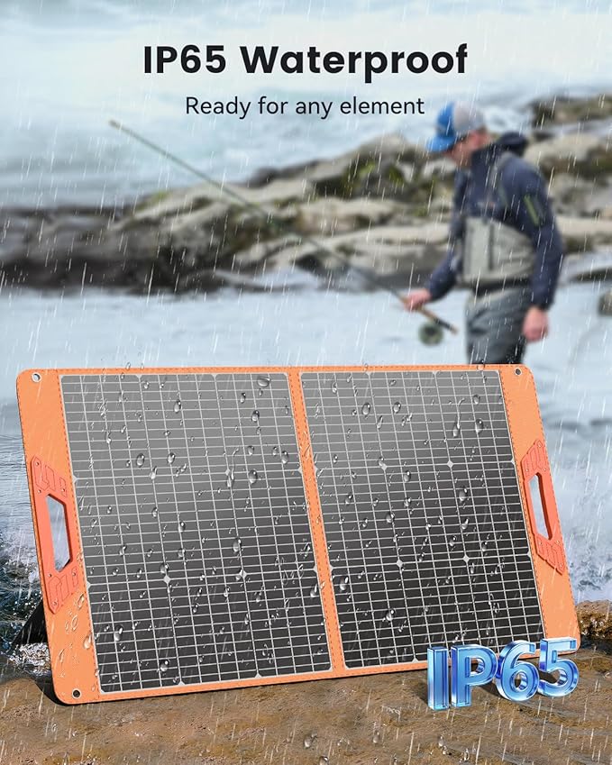 SOLUPUP 100W Portable Solar Panel for Power Station, 23.5% High Efficiency Foldable Solar Charger with DC/XT60/Anderson Cable, QC3.0 USB Outputs, IP65 Waterproof for Outdoor Camping RV Off-Grid