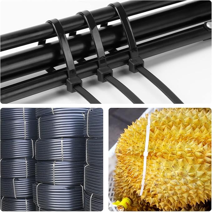 Armpow 14 inch Black Zip Ties Heavy Duty 100 PACK, 200 LBS Ultra Exclusive Strong Plastic Wire Ties, Large Cable Ties Extra Long Tie Wraps, Indoor and Outdoor UV Resistant