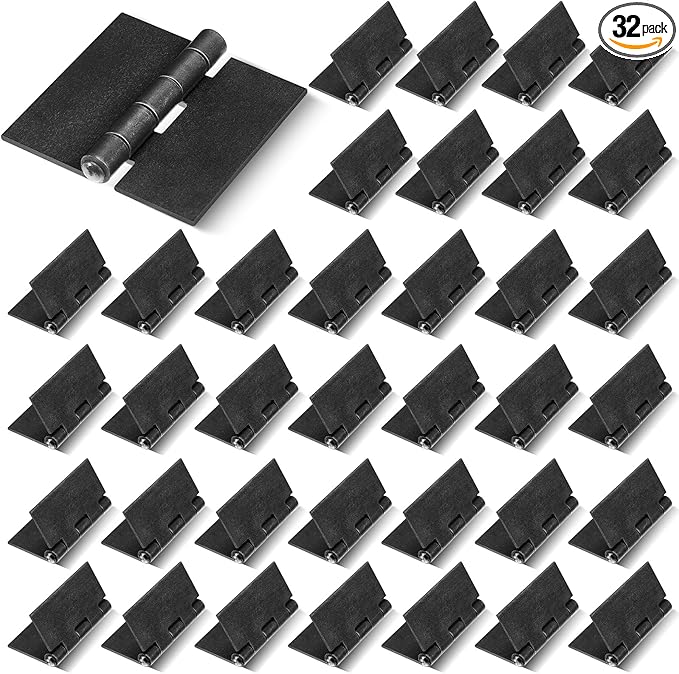 Therwen 32 Pcs Weld Hinges Heavy Duty Steel Butt Hinge Corrosion and Rust Resistant Long Lasting Trailer Gate Hinge for Heavy Gates Doors (3 Inches)