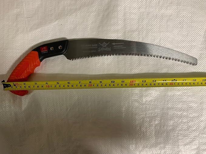 Kanzawa Samurai Ichigeki Pruning Saw 330mm C-330-LH with Ergo Grip (Orange) w/sheath Made in Japan