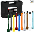 YIYITOOLS 10Pcs 1/2" Drive Torque Limiting Extension Bar Set, 8" Long Torque Sticks (65-150 Ft-Lbs), Impact Socket Extensions with Storage Case, Color-Coded, for Lug Nuts, Tire Repair
