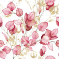 Livelynine Pink White Gold Wallpaper Peel and Stick Contact Paper Botanical | Pink White and Gold Wallpaper Adhesive Contact Paper Removable Modern Botanical Nature Inspired Eucalyptus Leaf 17.5x78.8"