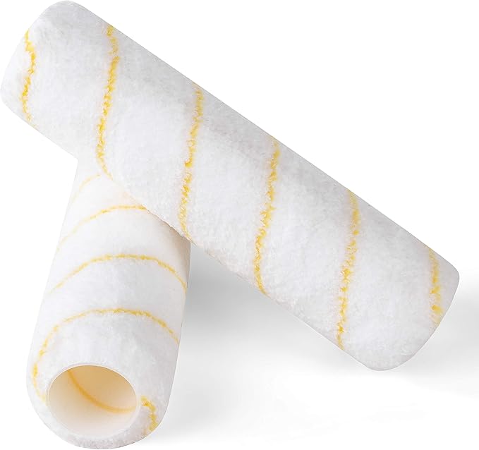 Bates- Paint Roller Covers, 9", Yellow Stripes, 4 Pack, Covers for Paint Rollers 9 Inch, 9 Inch Paint Roller Covers, Paint Roller Cover, Paint Roller Covers 9 Inch, Large Paint Roller Covers