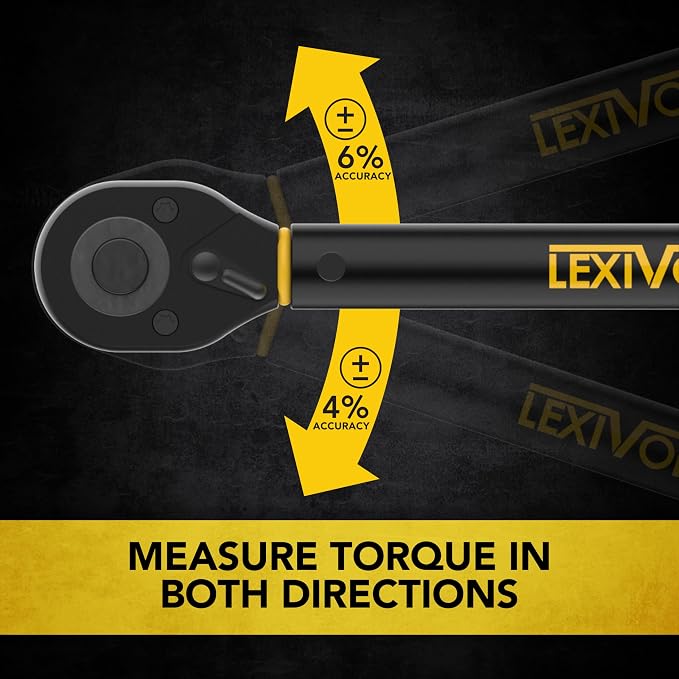 LEXIVON Torque Wrench, 1/2-Inch Drive, Dual Scale 30-210 FT-LB (40.7-284.7 N·m), Premium Rubber-Grip Handle, Deluxe Hybrid Case (LX-TW12)