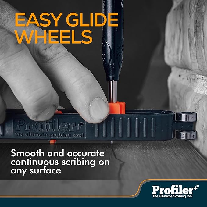 Profiler+ Multifunction Scribing Tool – Adaptable to Any Marker, Ultimate Precision Contour Scribe Tool for Accurate Woodworking, Cabinets, Flooring, and Carpentry