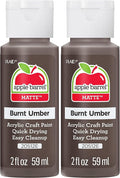 Apple Barrel Acrylic Paint in Assorted Colors (2 oz), 20512, Burnt Umber (Pack of 2)