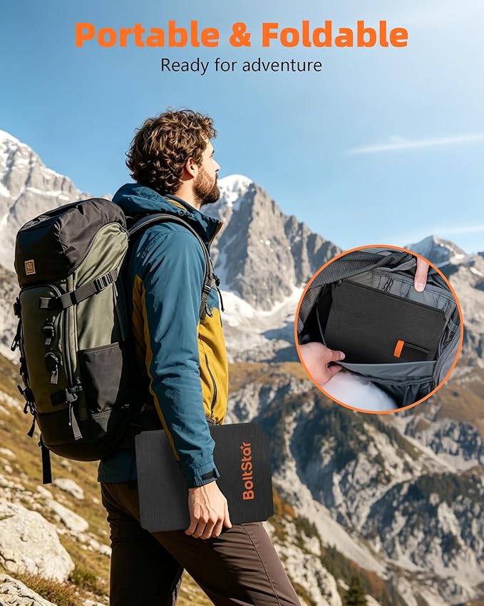40W Solar Panel Charger: Ultra-Lightweight & Portable Solar Phone Charger for Camping, Hiking, Backpacking, USB-C and USB-A Port for iPhone, iPad, Samsung Galaxy, Power Bank, etc