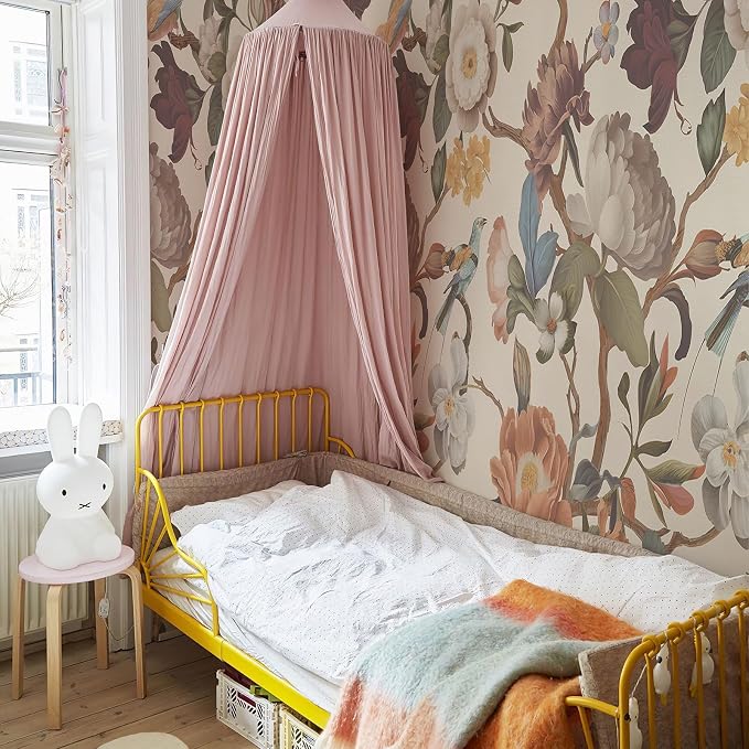 Zeeko Vintage Floral Wallpaper Peel and Stick Large Beige Flower Wall Murals for Bedroom TV Background Wall Paintings Art Deco 98" H x 59" W