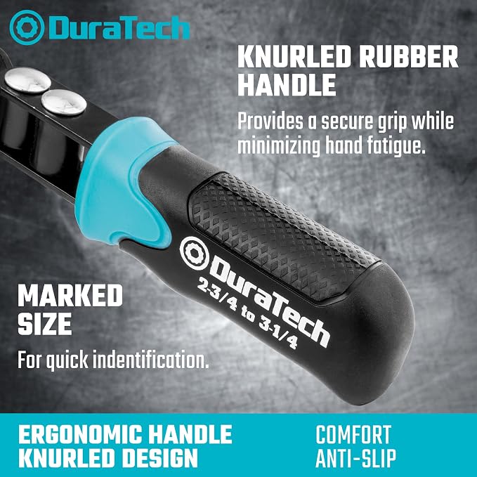 DURATECH Anti-Slip Small Swivel Oil Filter Wrench, 2-3/4" to 3-1/4" | Oil Filter Removal Tool, Ideal for Car Repair Tools